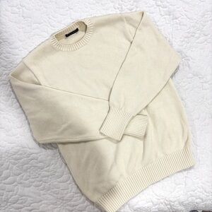 Brandy Melville Cream Oversized Crewneck Sweater